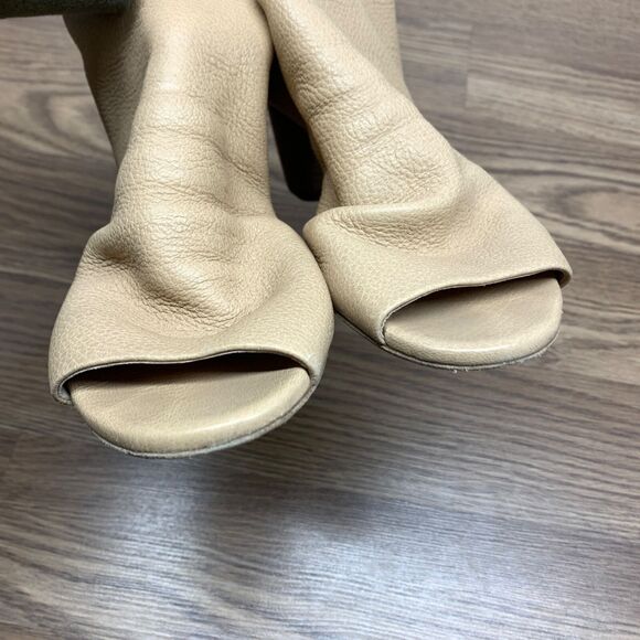 Officine Creative Women's Leather Block Sandals Heels Neutral Color 8 - Picture 6 of 12